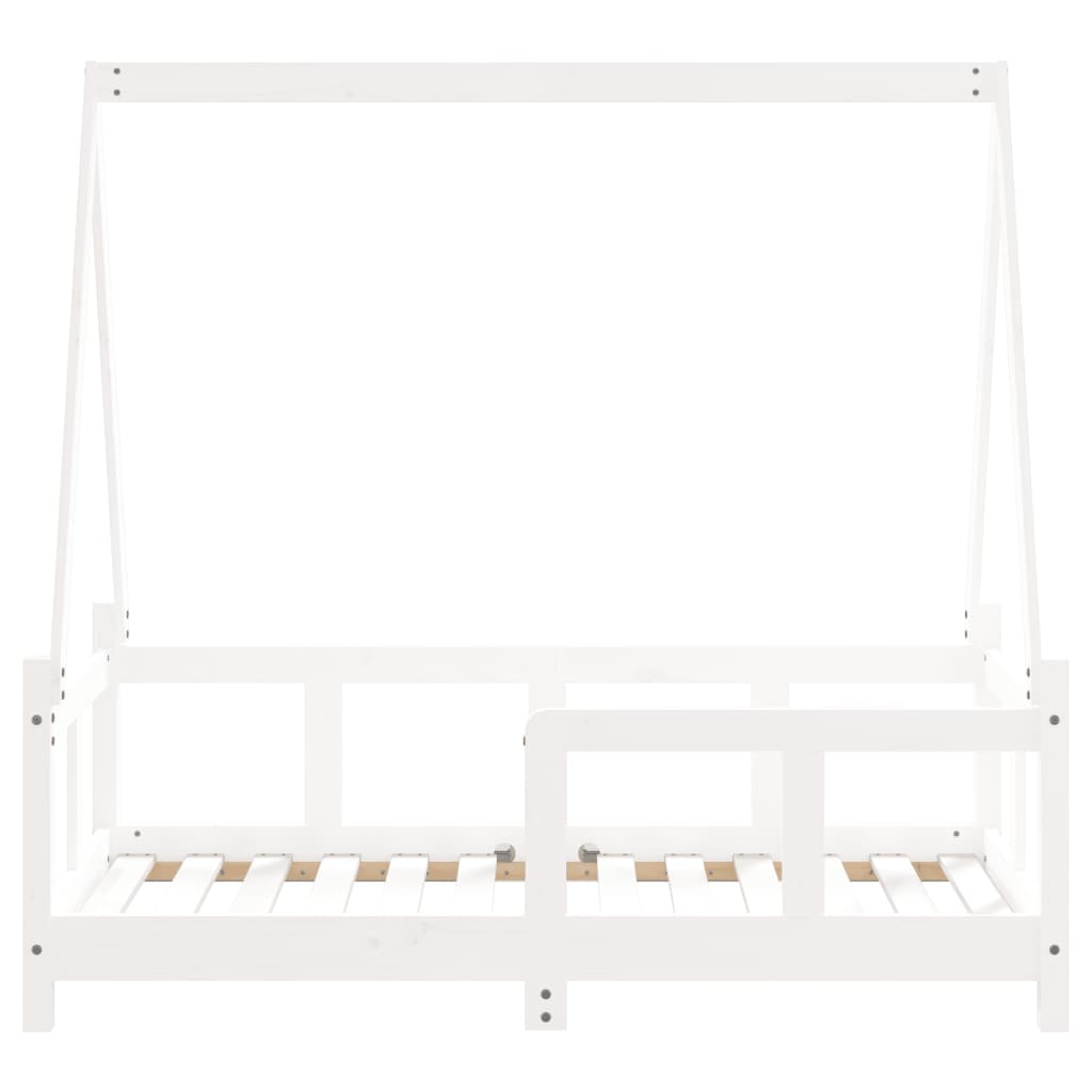 Children's bed white 70x140 cm solid pine wood