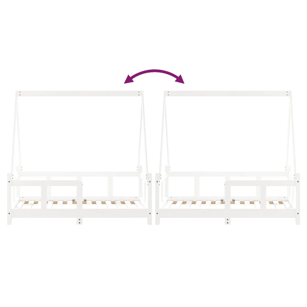 Children's bed white 70x140 cm solid pine wood