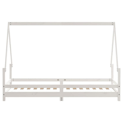 Children's bed white 90x200 cm solid pine wood