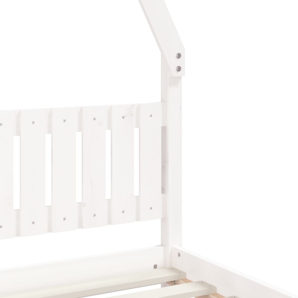 Children's bed white 80x200 cm solid pine wood