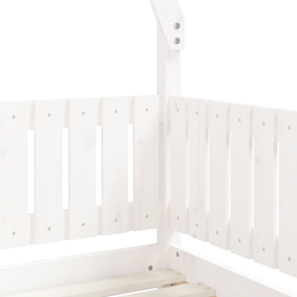 Children's bed white 70x140 cm solid pine wood