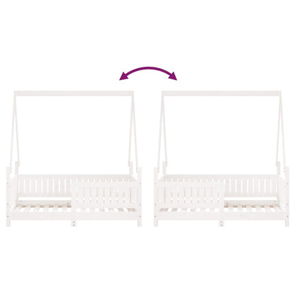 Children's bed white 70x140 cm solid pine wood