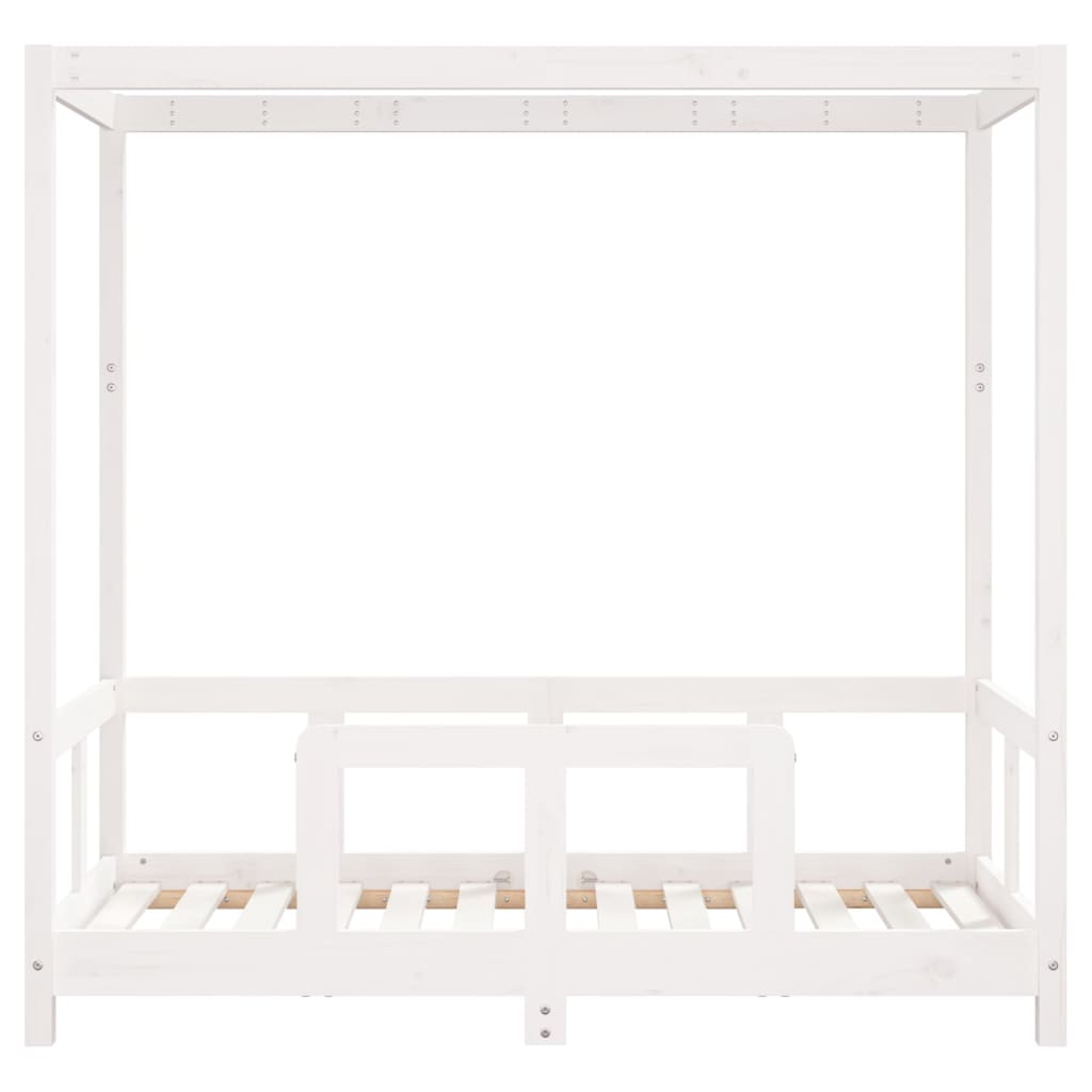 Children's bed white 70x140 cm solid pine wood