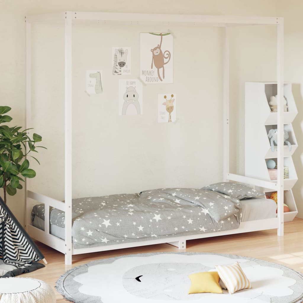 Children's bed white 80x200 cm solid pine wood