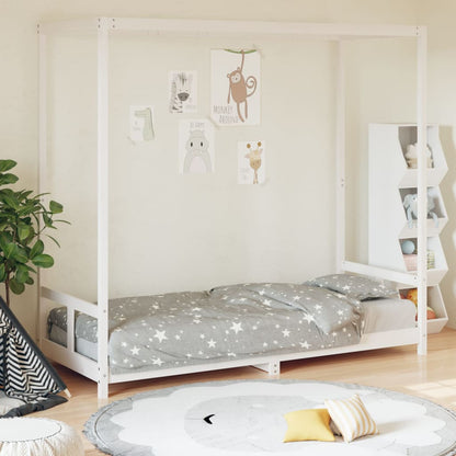 Children's bed white 80x200 cm solid pine wood