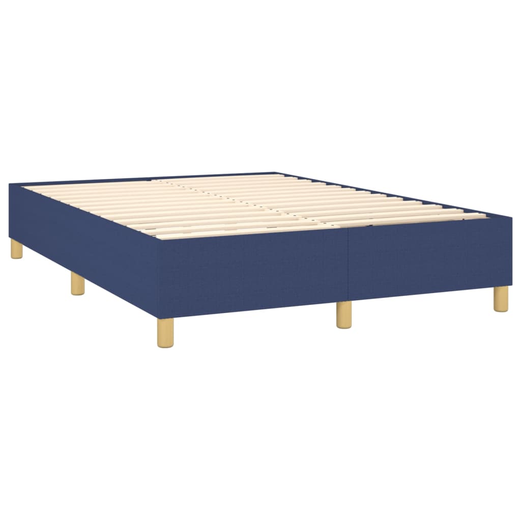 Box spring krevet s plavim madracem 140x200 cm tkanina