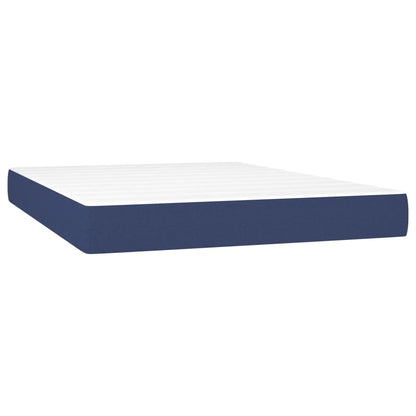 Box spring krevet s plavim madracem 140x200 cm tkanina