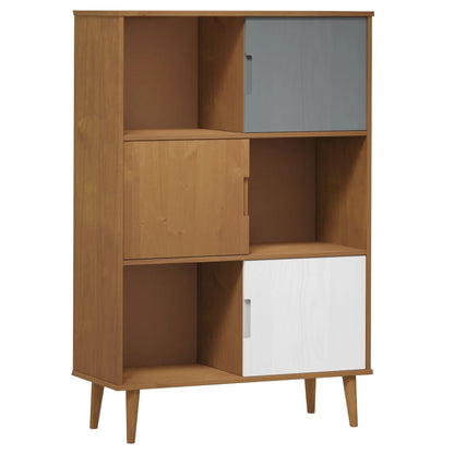 Bookcase MOLDE Brown 90x35x133,5 cm solid pine