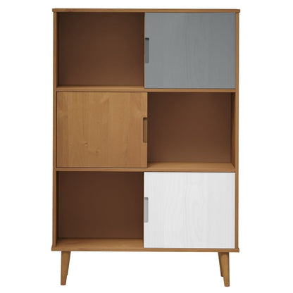Bookcase MOLDE Brown 90x35x133,5 cm solid pine