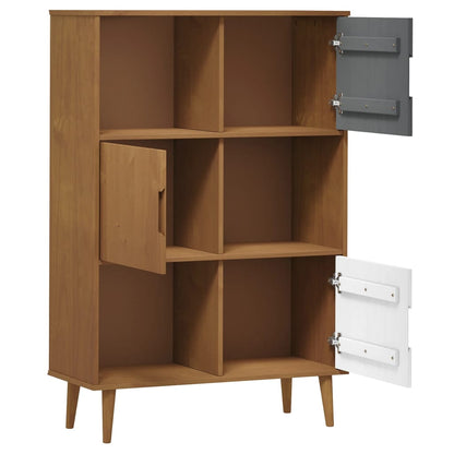Bookcase MOLDE Brown 90x35x133,5 cm solid pine