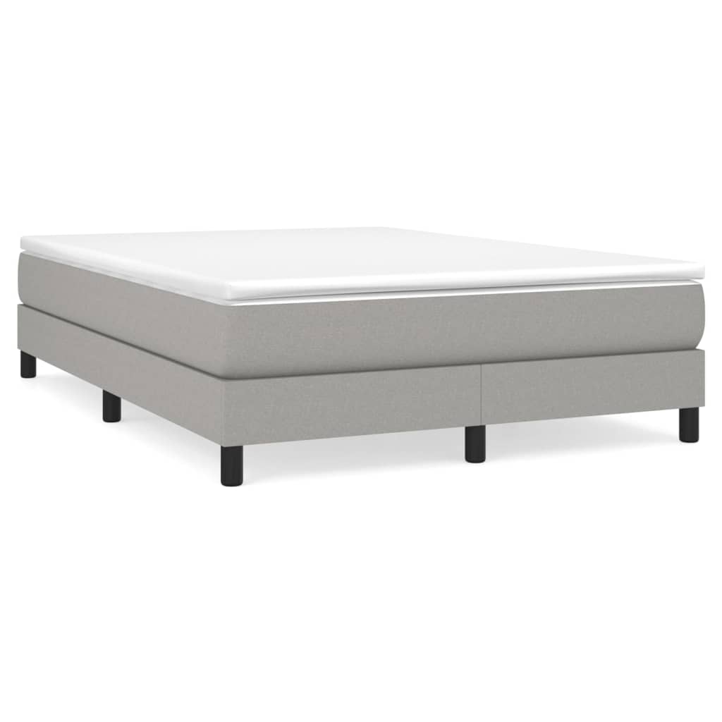 Box spring bed with mattress light grey 140x200 cm fabric