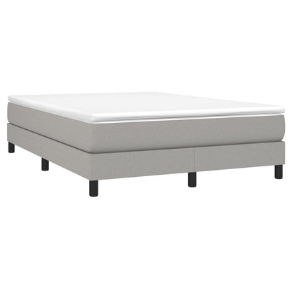 Box spring bed with mattress light grey 140x200 cm fabric