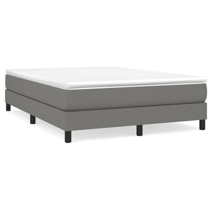 Box spring bed with mattress dark grey 140x200 cm fabric