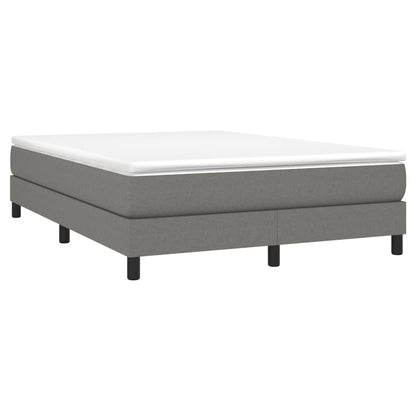 Box spring bed with mattress dark grey 140x200 cm fabric