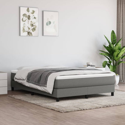 Box spring bed with mattress dark grey 140x200 cm fabric