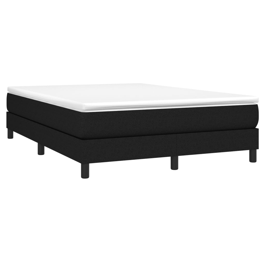Box spring bed with mattress black 140x200 cm fabric