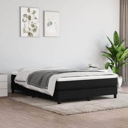 Box spring bed with mattress black 140x200 cm fabric