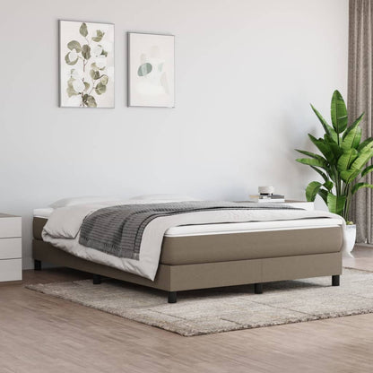 Box spring bed with mattress taupe 140x200 cm fabric