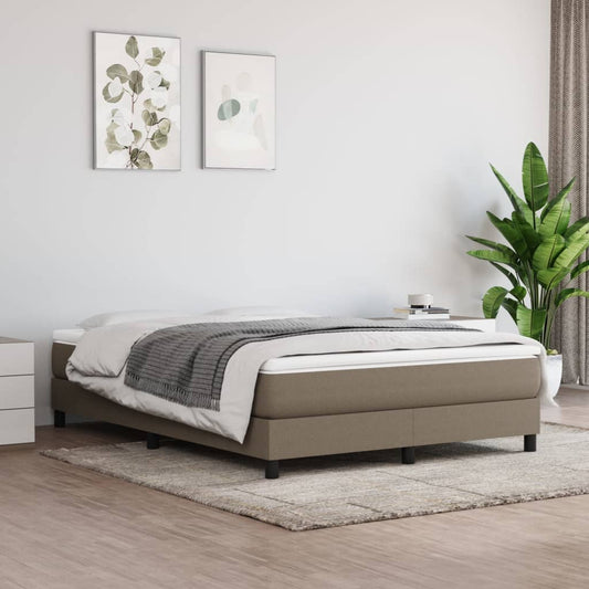 Box spring bed with mattress taupe 140x200 cm fabric