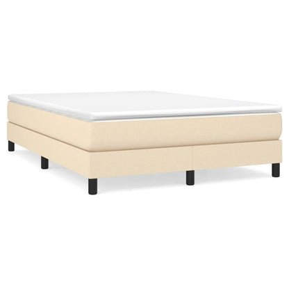 Box spring bed with mattress cream 140x200 cm fabric