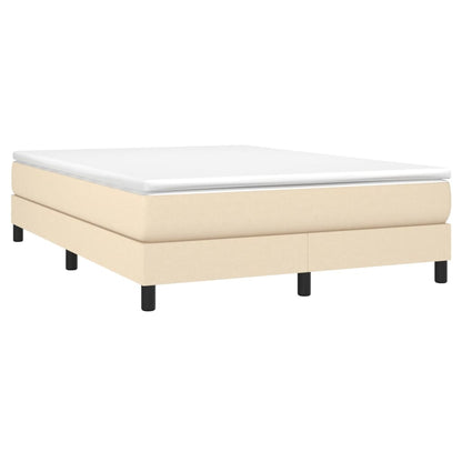 Box spring bed with mattress cream 140x200 cm fabric