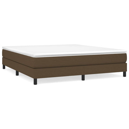 Box spring bed with mattress dark brown 180x200 cm fabric