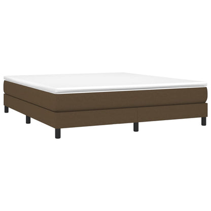 Box spring bed with mattress dark brown 180x200 cm fabric