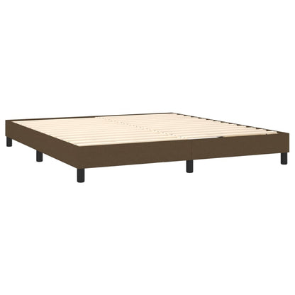 Box spring bed with mattress dark brown 180x200 cm fabric