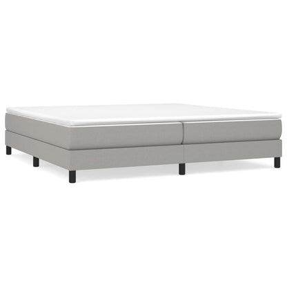 Box spring bed with mattress light grey 200x200 cm fabric