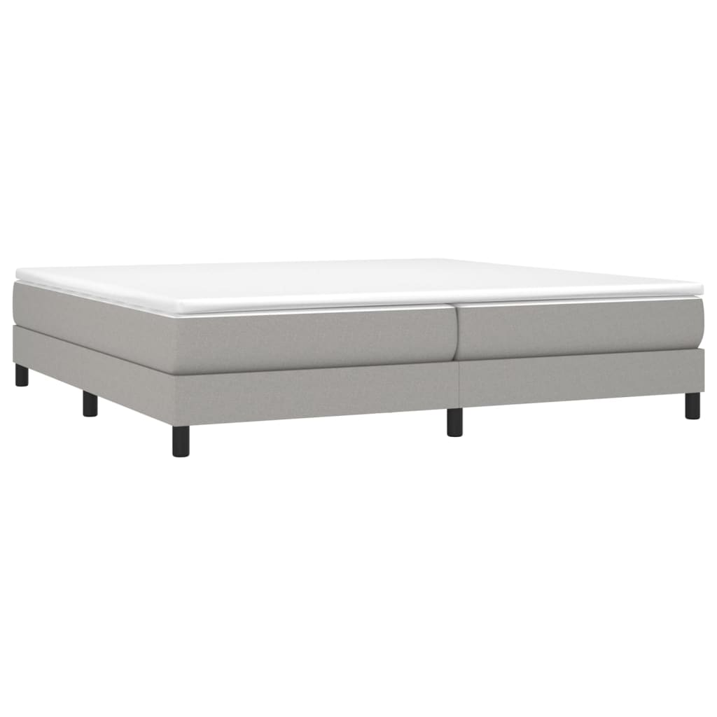 Box spring bed with mattress light grey 200x200 cm fabric