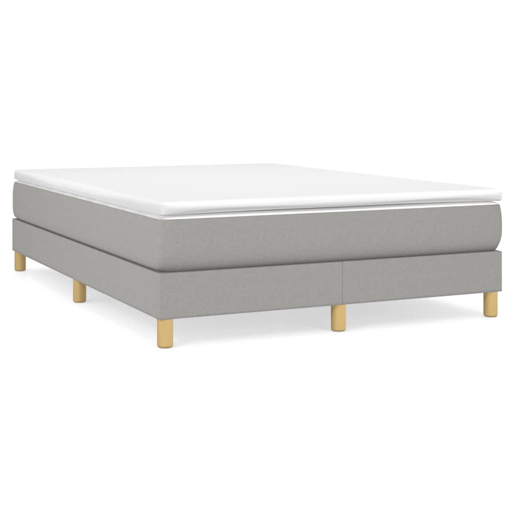 Box spring bed with mattress light grey 140x200 cm fabric