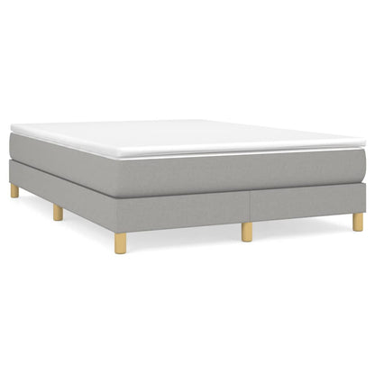 Box spring bed with mattress light grey 140x200 cm fabric