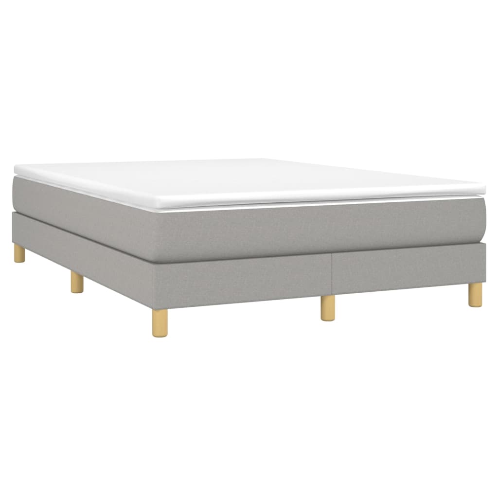 Box spring bed with mattress light grey 140x200 cm fabric