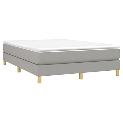 Box spring bed with mattress light grey 140x200 cm fabric
