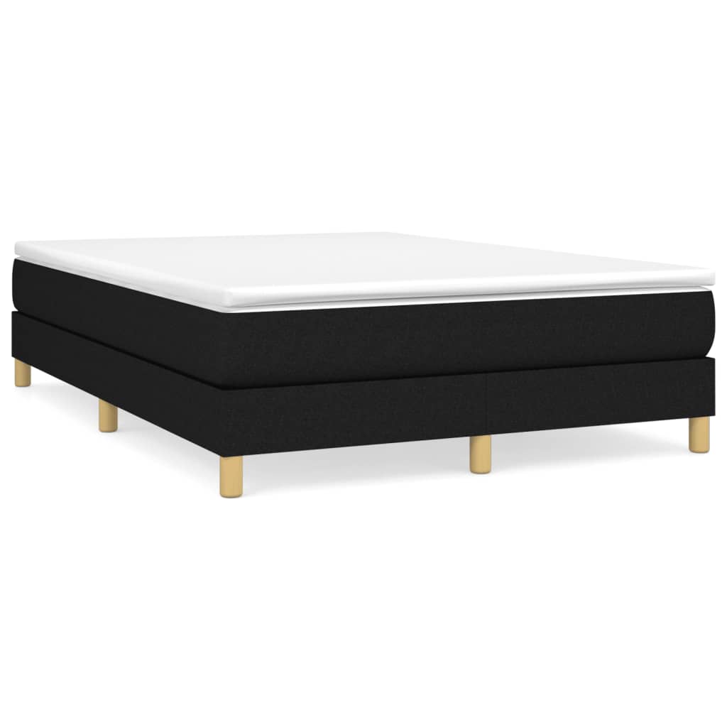 Box spring bed with mattress black 140x200 cm fabric