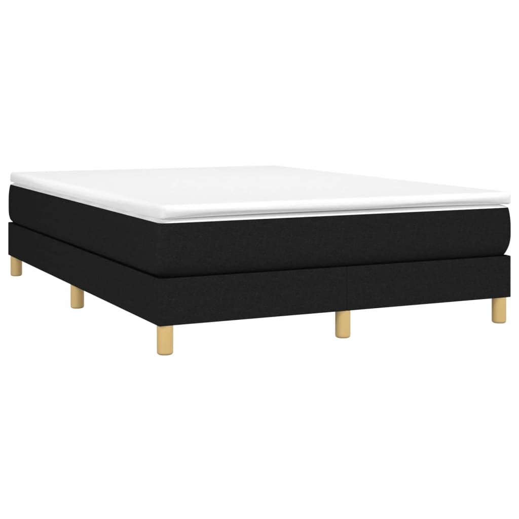 Box spring bed with mattress black 140x200 cm fabric