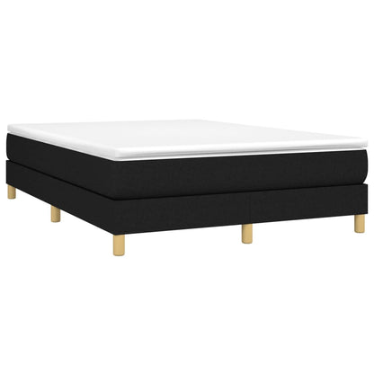 Box spring bed with mattress black 140x200 cm fabric