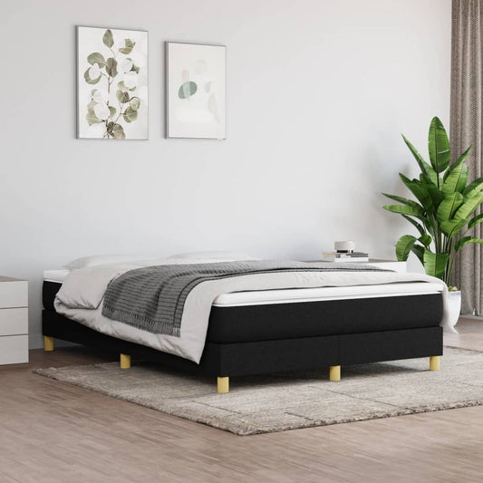 Box spring bed with mattress black 140x200 cm fabric