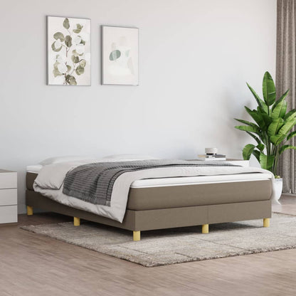 Box spring bed with mattress taupe 140x200 cm fabric