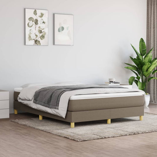 Box spring bed with mattress taupe 140x200 cm fabric