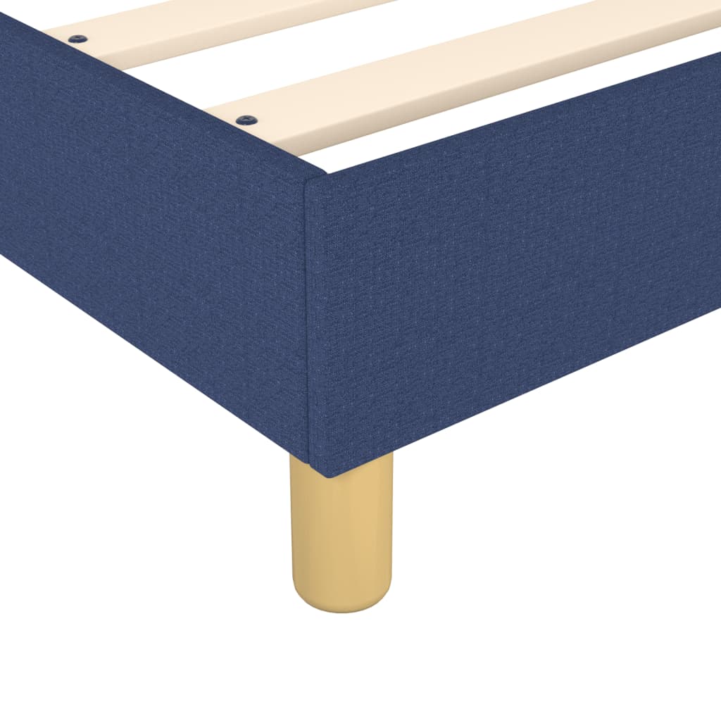 Box spring bed with mattress blue 140x200 cm fabric