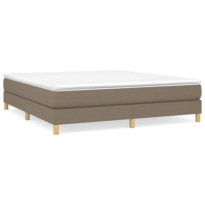 Box spring bed with mattress taupe 160x200 cm fabric