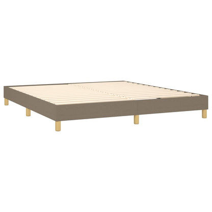 Box spring bed with mattress taupe 160x200 cm fabric