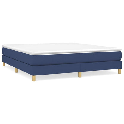 Box spring bed with mattress blue 160x200 cm fabric