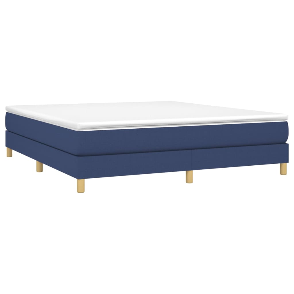 Box spring bed with mattress blue 160x200 cm fabric