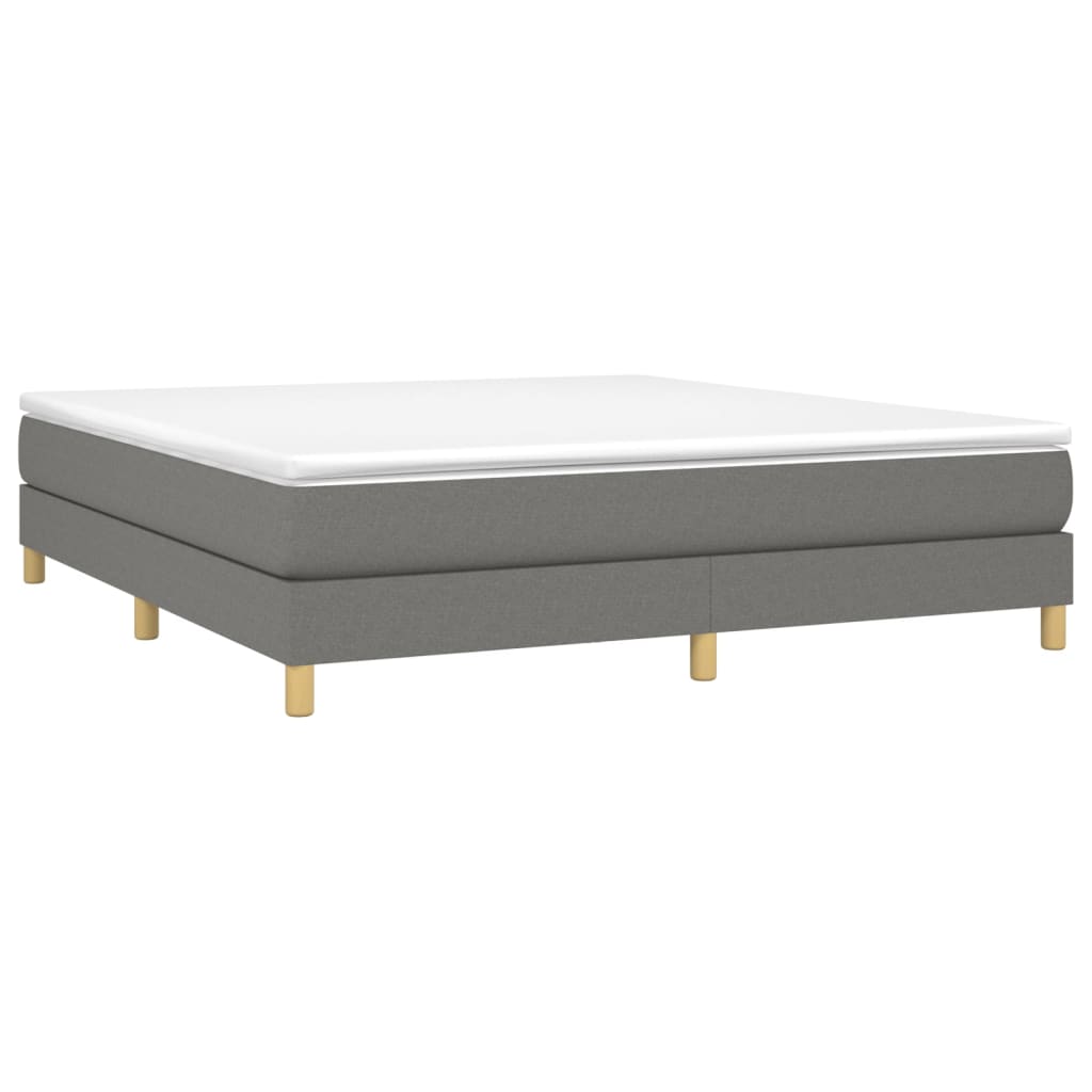 Box spring bed with mattress dark grey 180x200 cm fabric