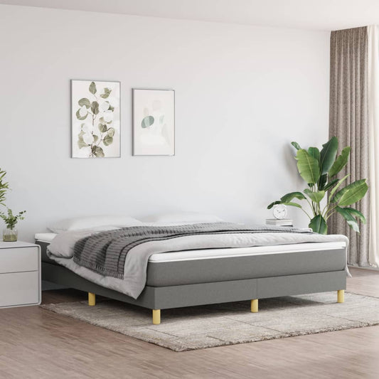 Box spring bed with mattress dark grey 180x200 cm fabric