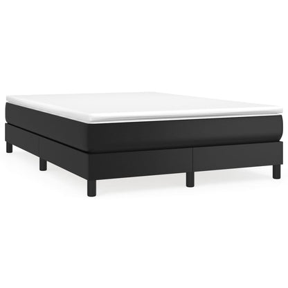 Box spring bed with mattress black 140x200 cm artificial leather