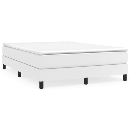 Box spring bed with mattress white 140x200 cm artificial leather