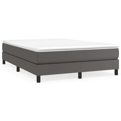 Box spring bed with mattress grey 140x200 cm artificial leather